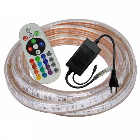 ریسه هفت رنگ RGB ریموت دار ضد آب SMD 5050 با طول 5 متر