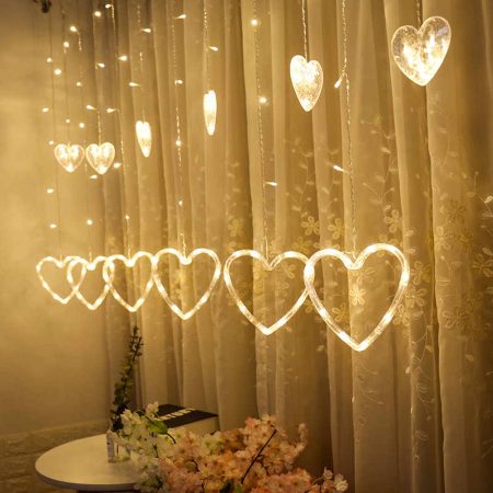 ریسه LED پرده ای مدل قلب